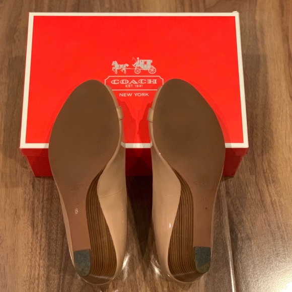 Coach Peep Toe Wedge size 6.5 in Blush / Beige - Picture 2 of 4